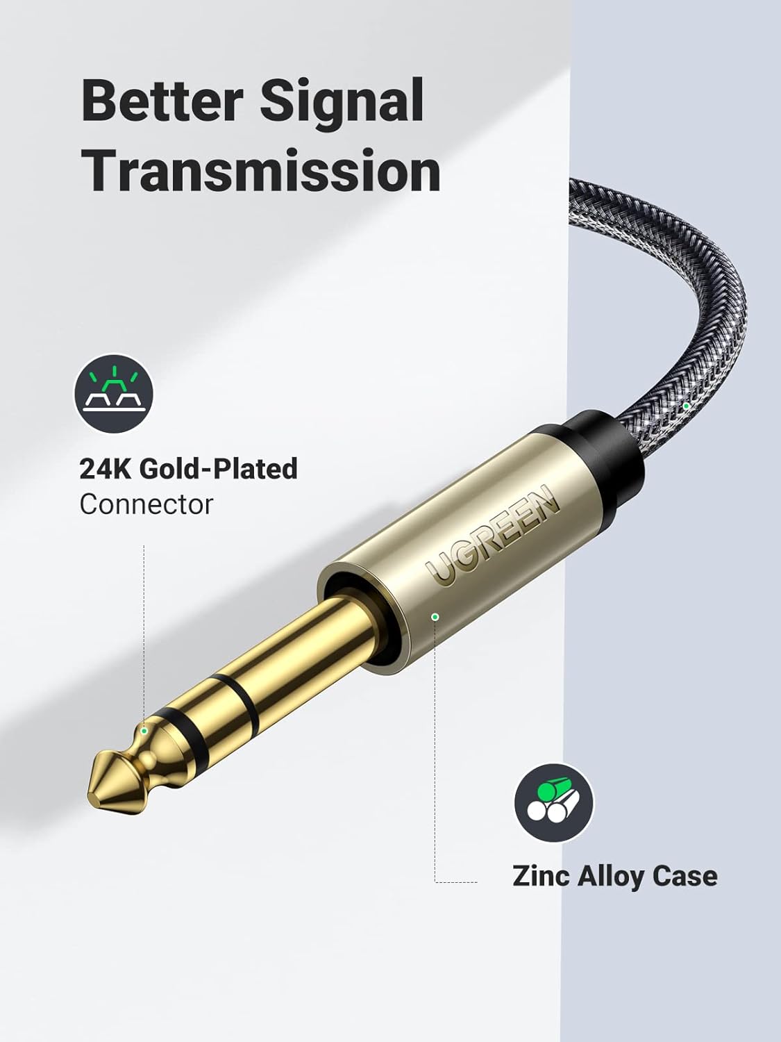6.35mm to 3.5mm TRS Stereo Audio Cable 6FT E879229