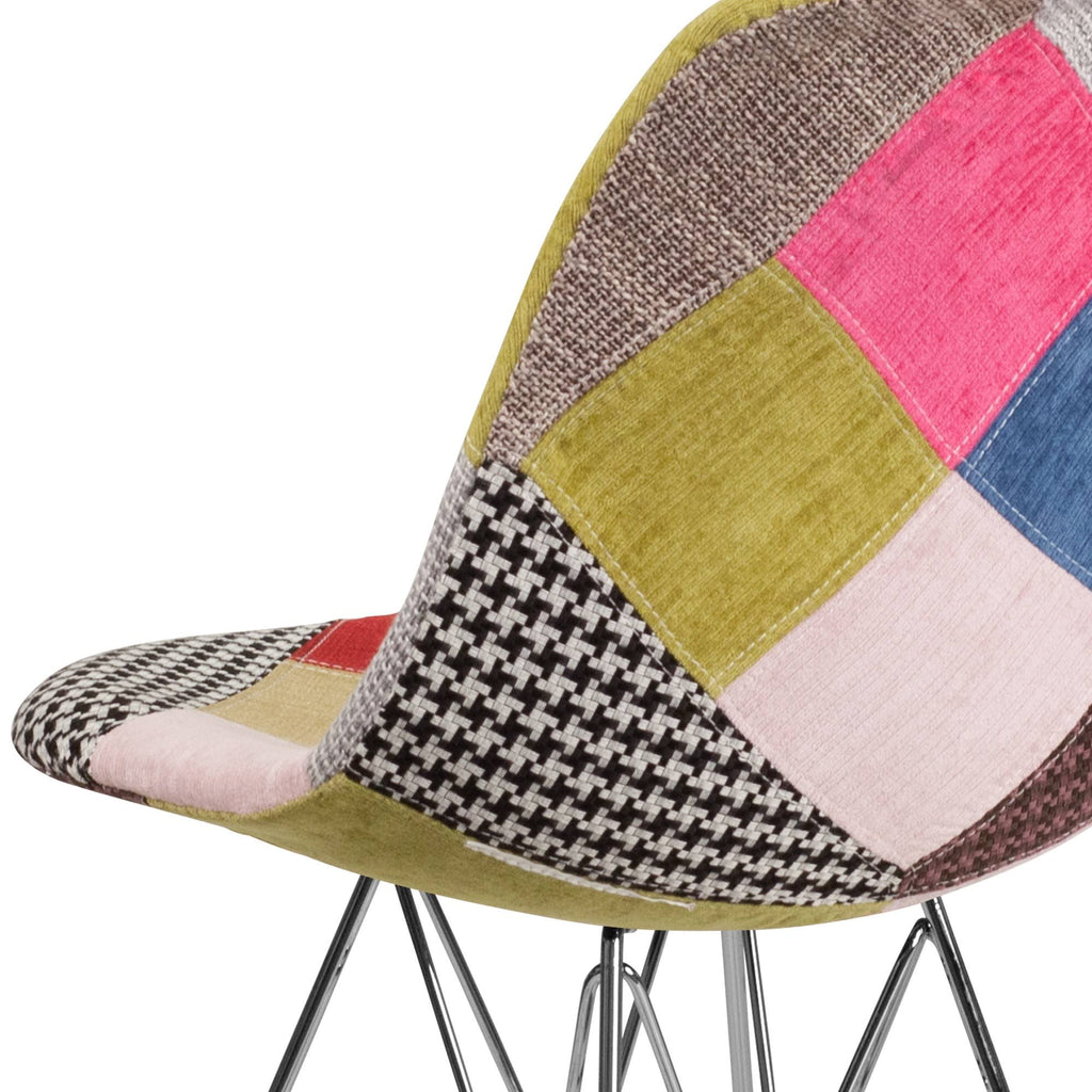 Patchwork Fabric Chair with Chrome Base L771633