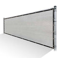 Grey Privacy Fence Screen HDPE Mesh Windscreen with Reinforced Grommets N98886