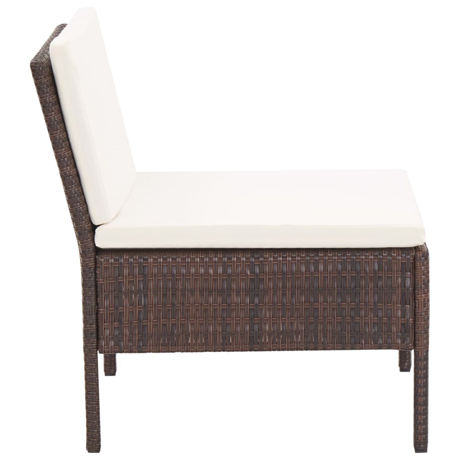 3 Piece Outdoor Sectional Sofa Set with Cushions Poly Rattan Steel Frame A530828