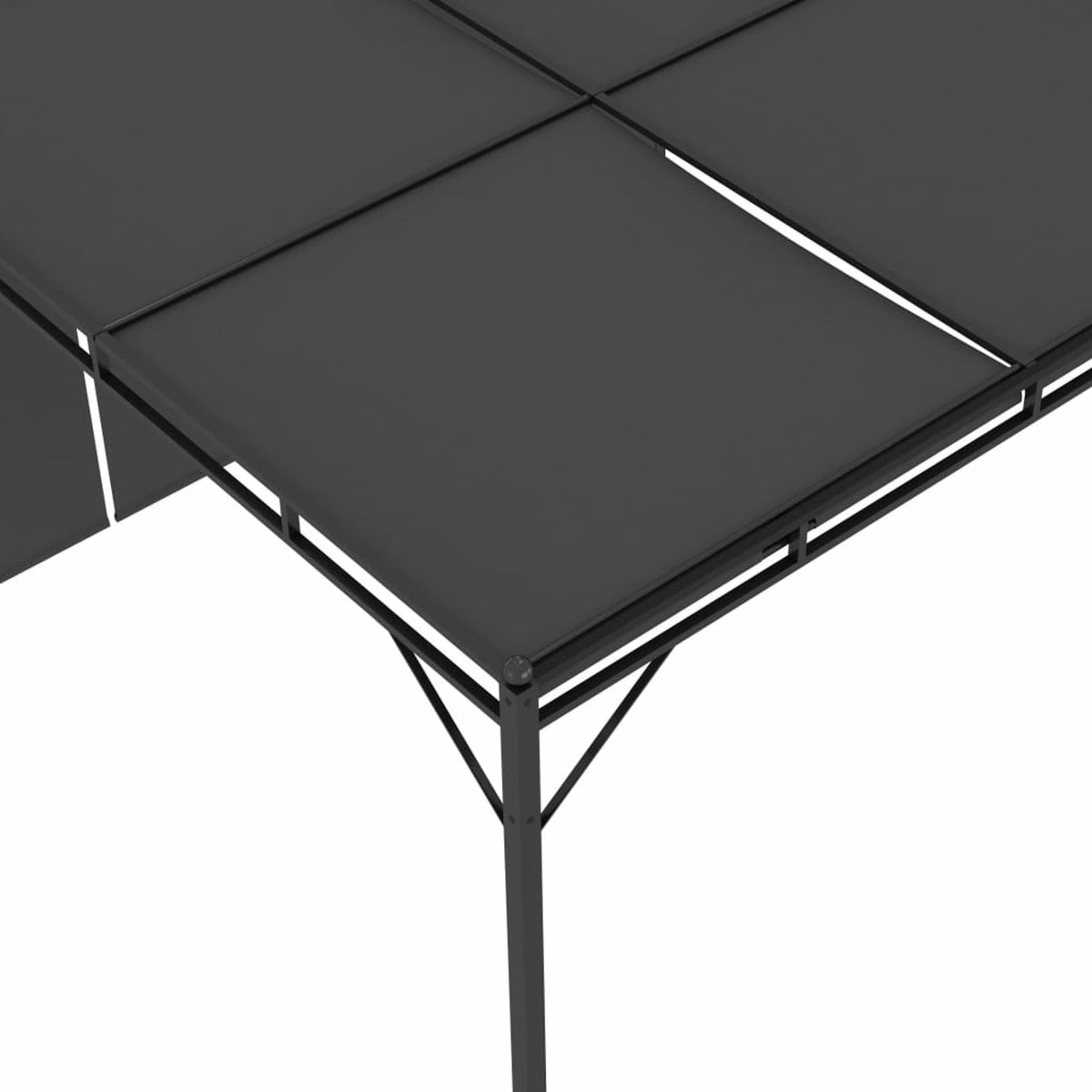 Garden Gazebo with Side Curtain Steel Frame Sun Shade Shelter 118.1 x 118.1 x 88.6 Inches V385954