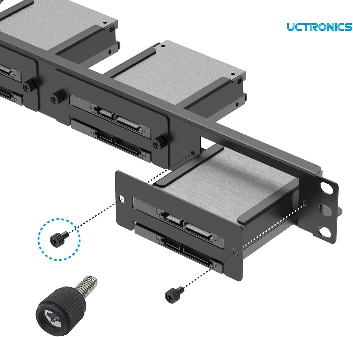 1U Rack Mount with 4 Mounting Brackets for 2.5 inch SSDs, Pack of 2 A986745