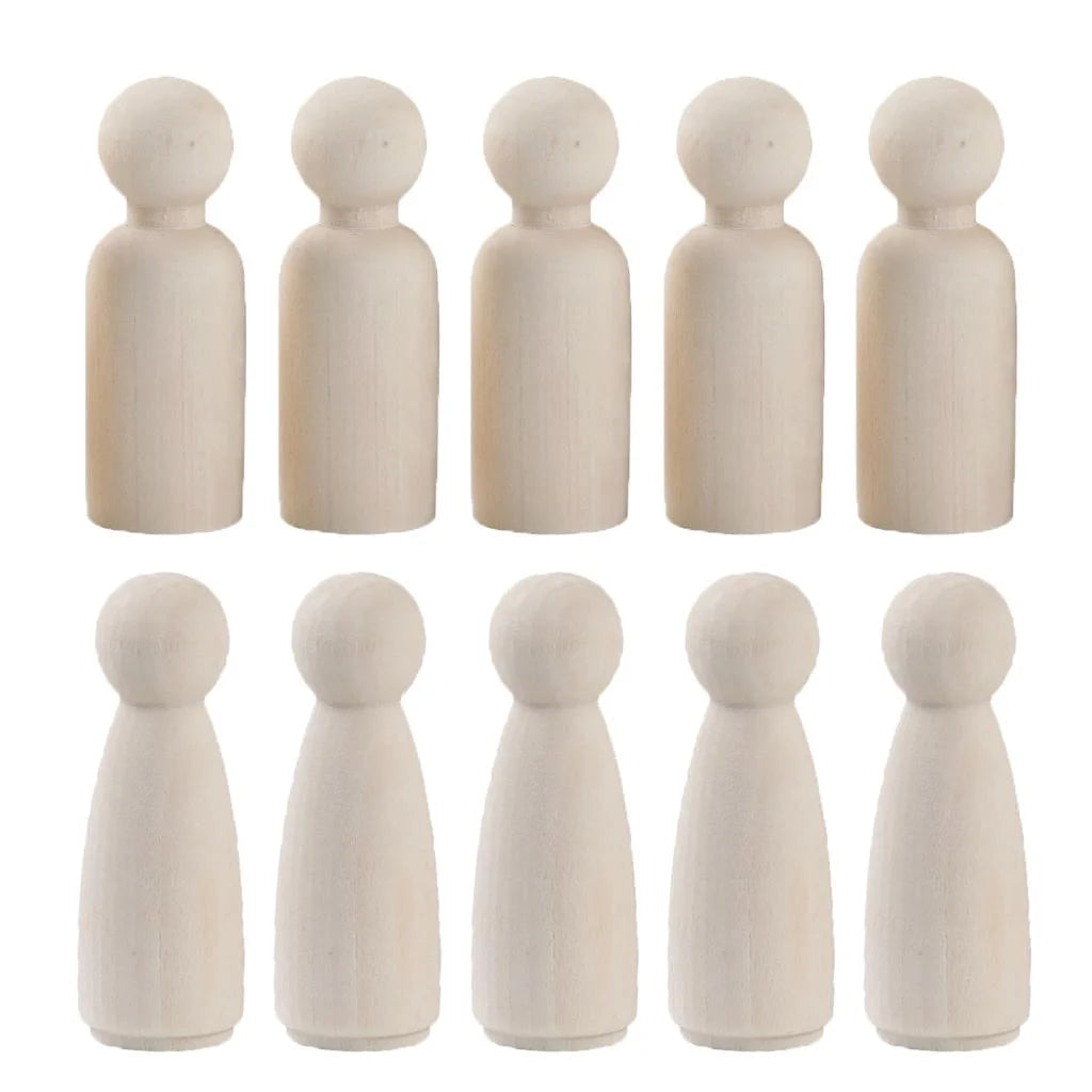 10pcs Wooden Peg Doll Body E359692