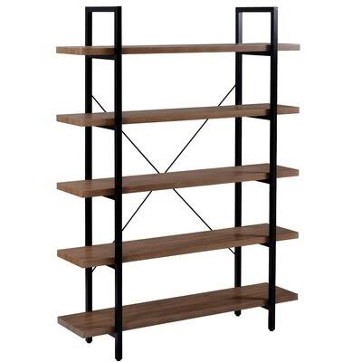 5-Tier Industrial Bookcase with Rustic Wood and Metal Frame Q45793