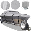 800D Waterproof V-Hull Boat Cover with Motor Cover (17-19' Beam Width: up to 96", Gray) R410