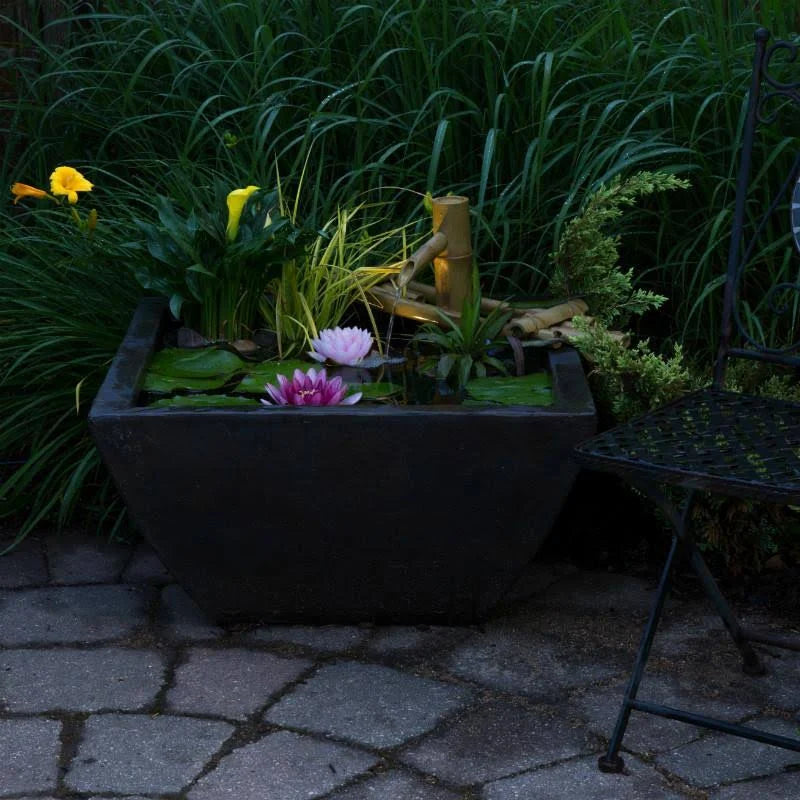Textured Gray Slate Aquatic Patio Pond M7178