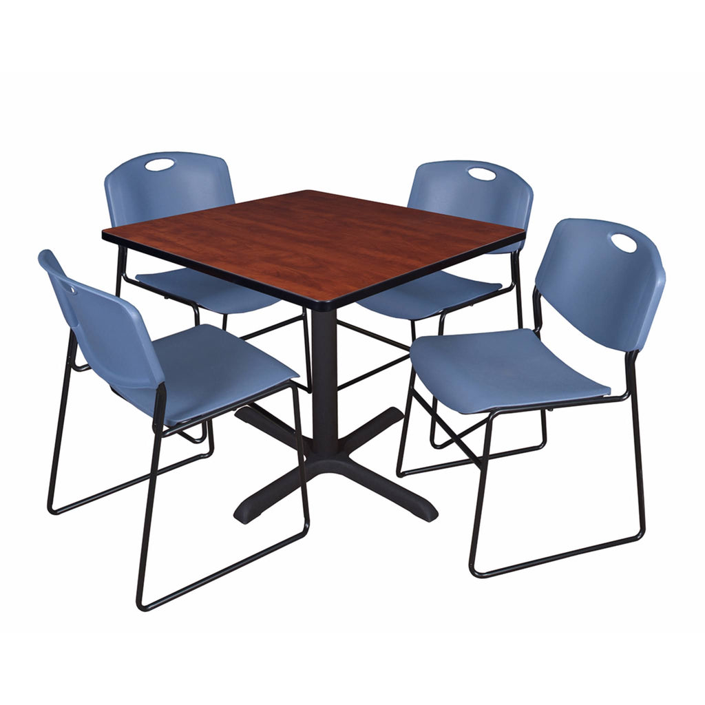 Square Breakroom Table with 4 Stack Chairs H8697