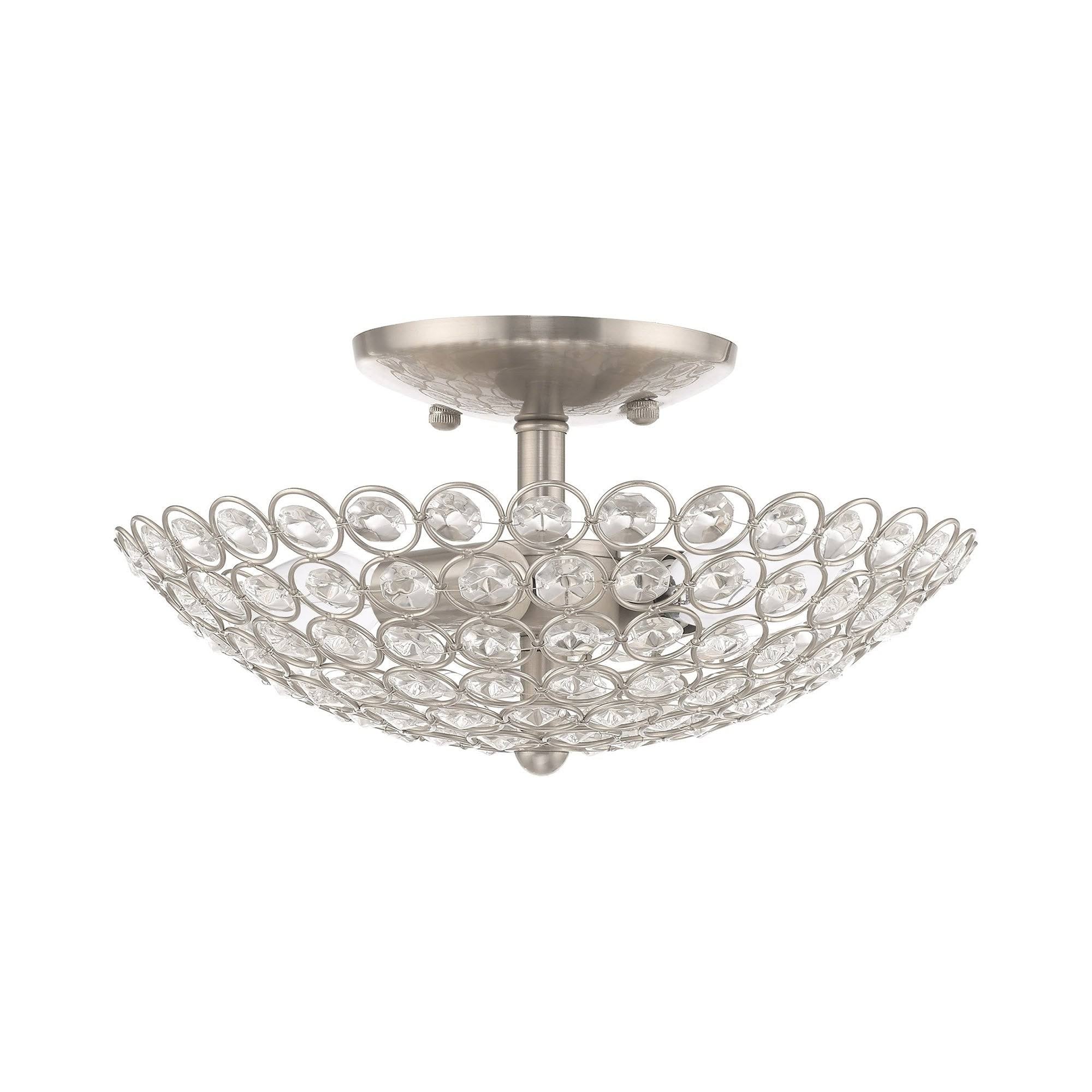 2-Light Ceiling Mount, Brushed Nickel K90107