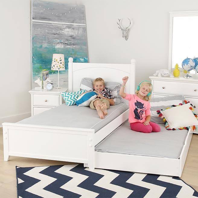 White Panel Twin Bed H64065