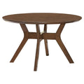 Mid-Century Wood Round Dining Table in Light Oak B6132