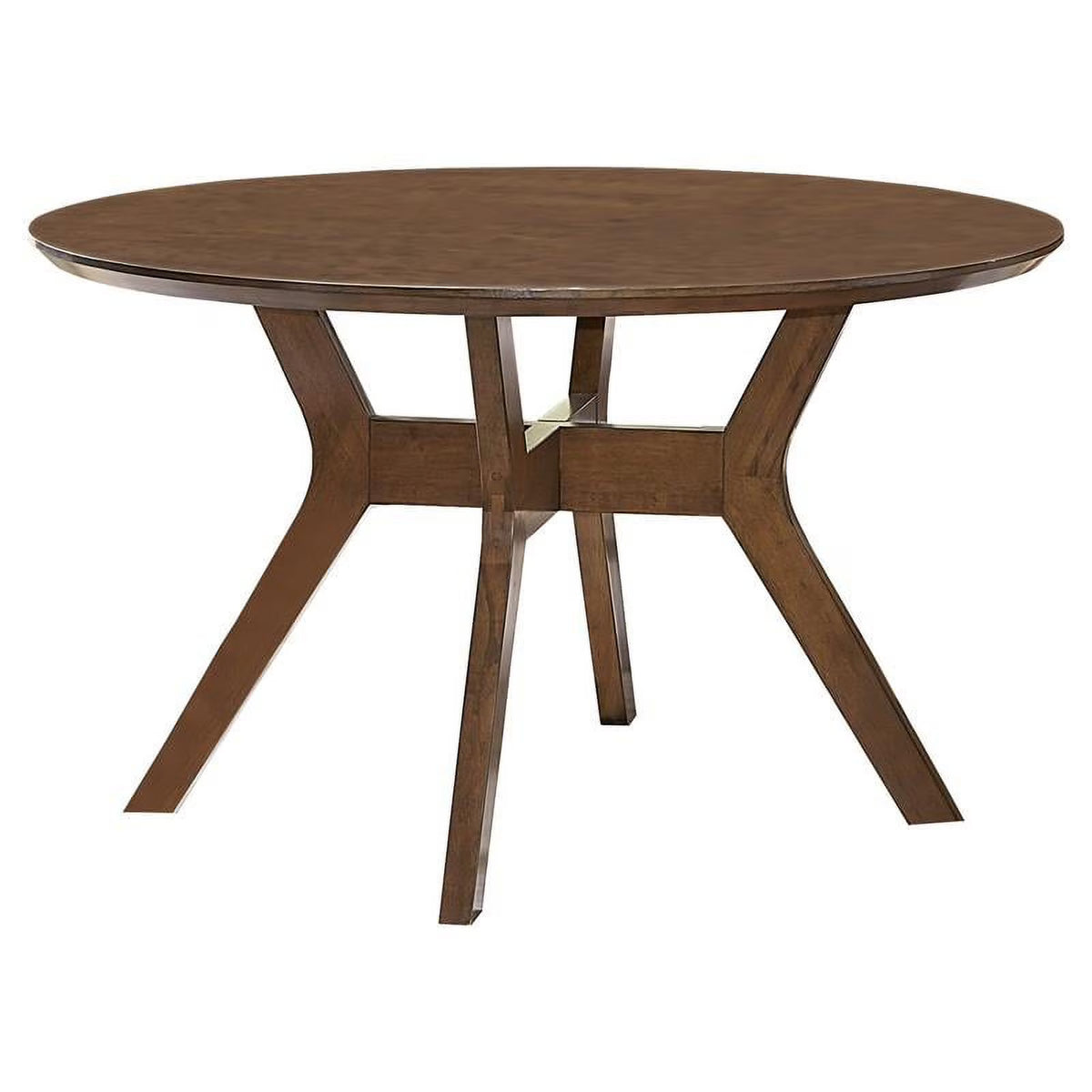 Mid-Century Wood Round Dining Table in Light Oak B6132
