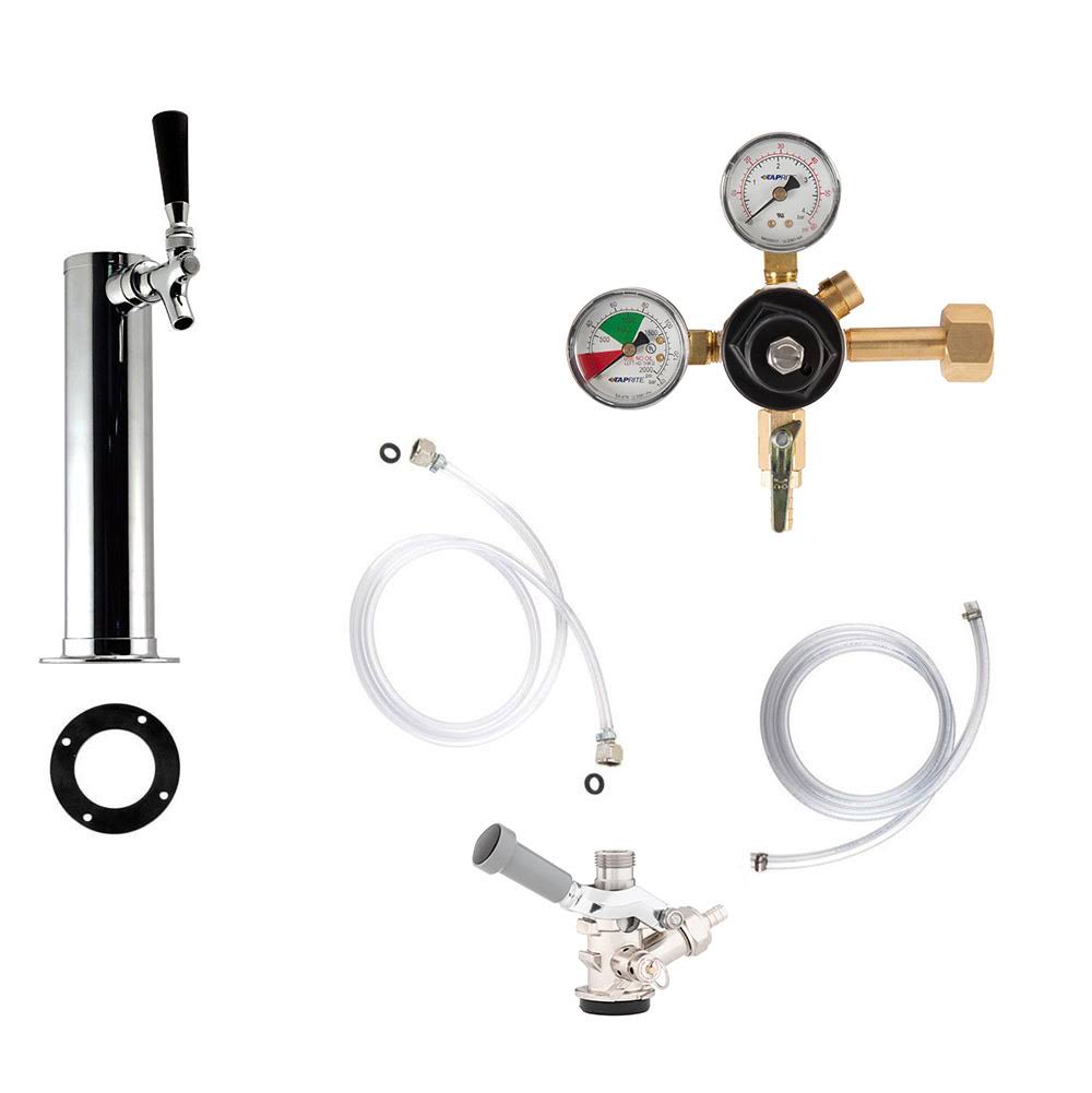 Chrome Faucet Tower Kegerator Conversion Kit H7444