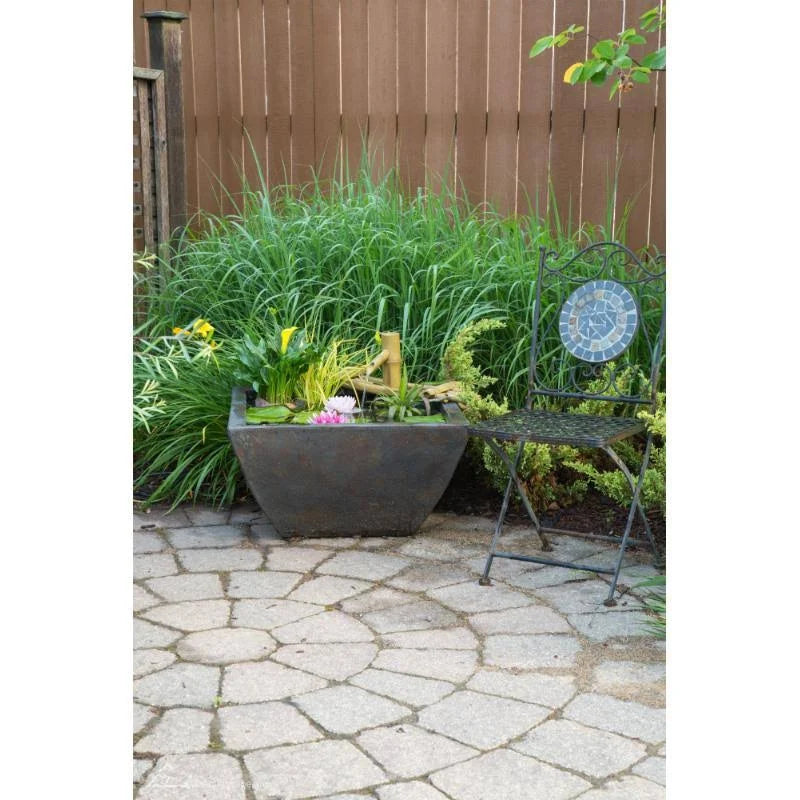 Textured Gray Slate Aquatic Patio Pond M7178