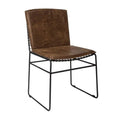 Brown & Black Leatherette Metal Side Chairs, Set of 2 G790
