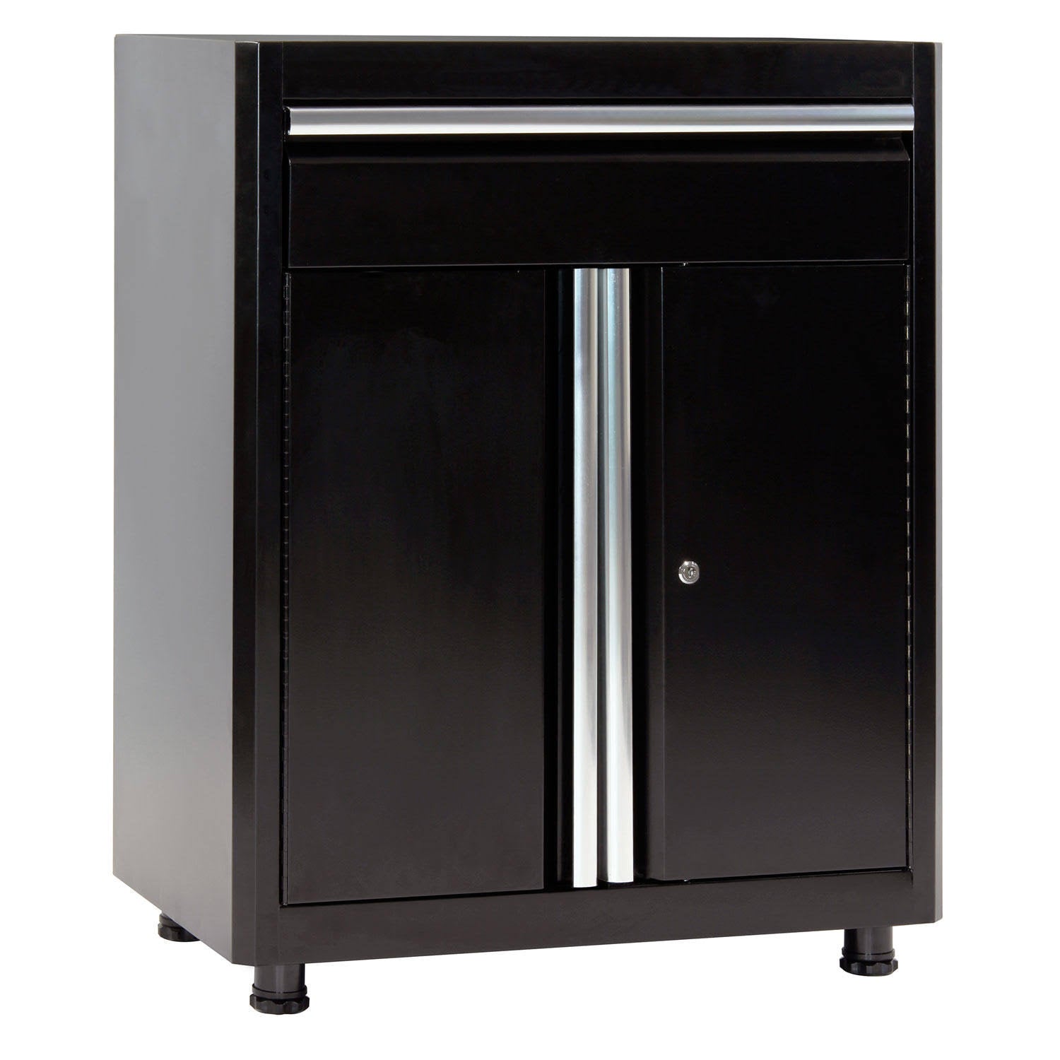 Black Steel Base Cabinet with Drawer U91242