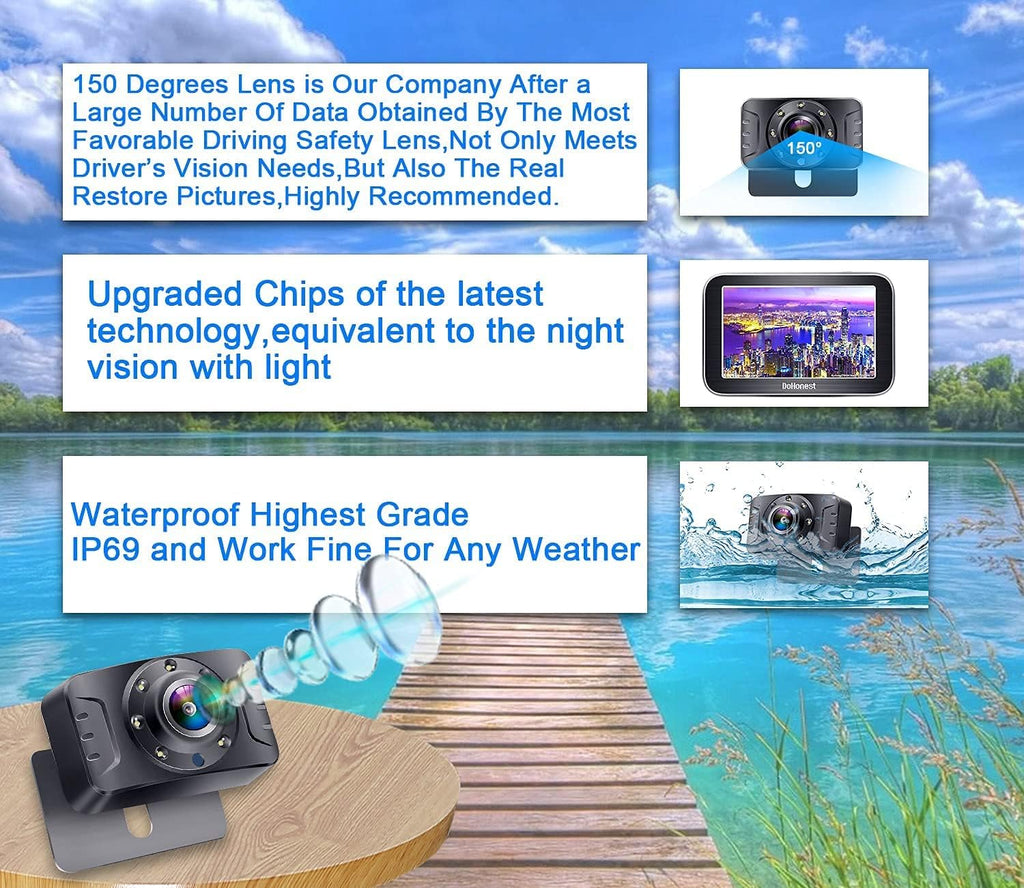 Wireless Backup Camera HD 1080P with 5" Split Screen System N82186