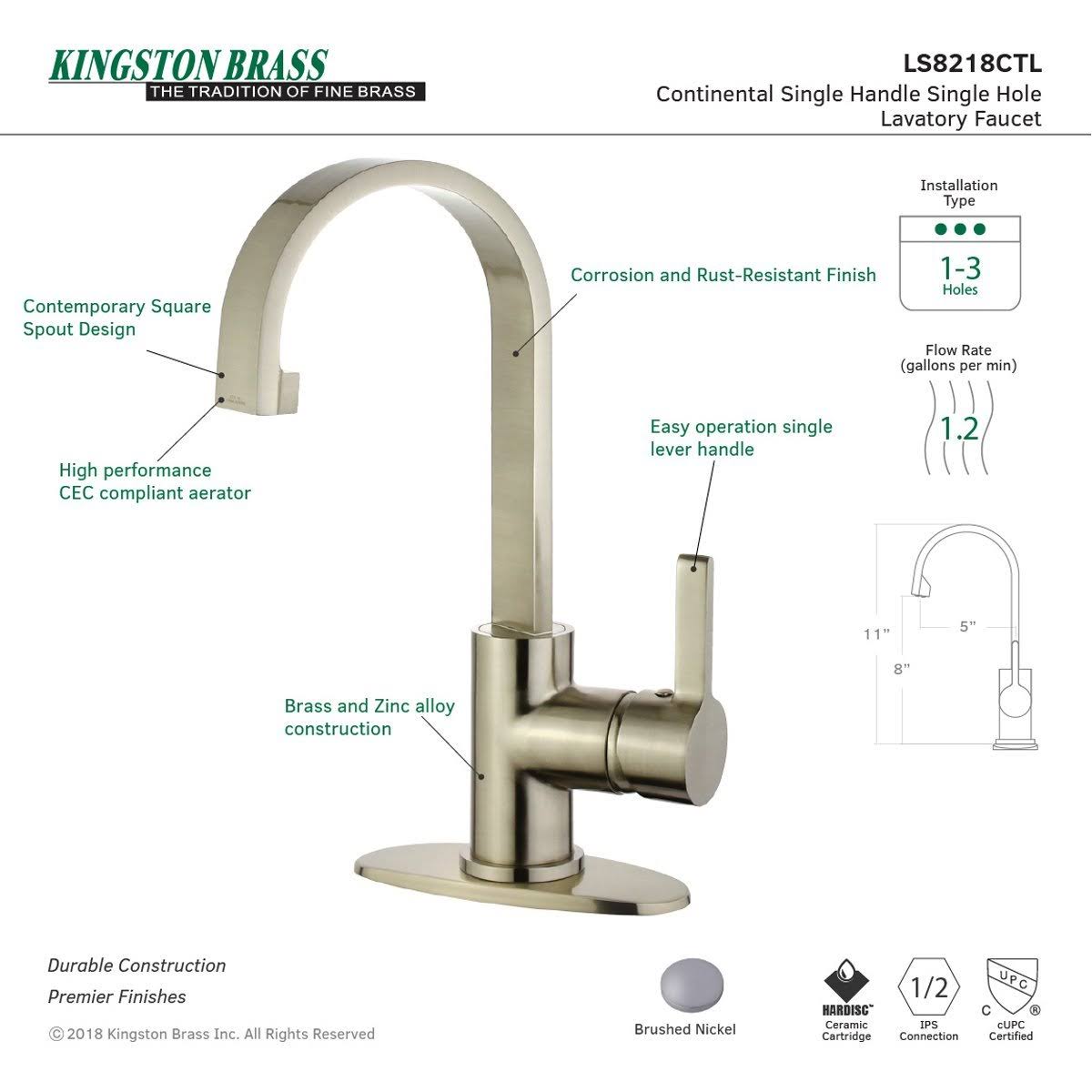Polished Chrome Single-Handle Bathroom Faucet C45201