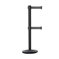 Retractable Belt Barrier Black Post, Cast Iron Base - 11 ft. Belt B87129