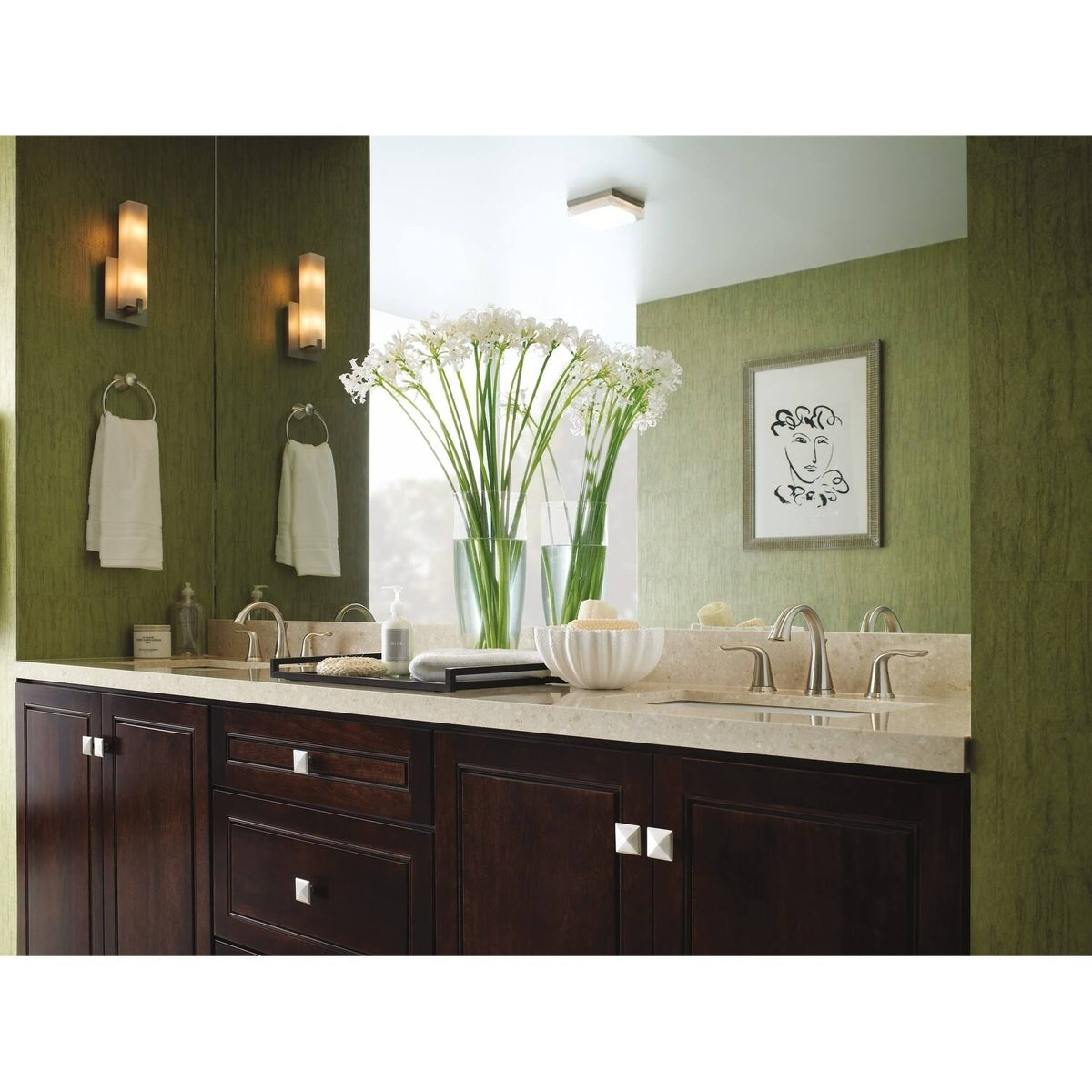 Stainless Two Handle Widespread Bathroom Faucet M648