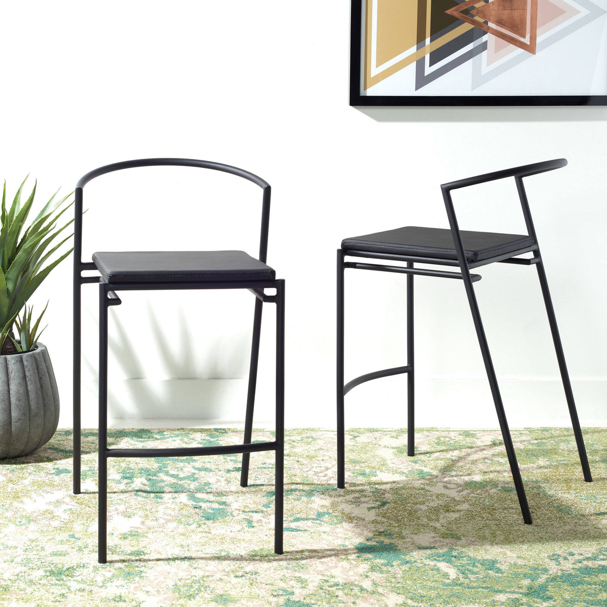 26-inch Counter Stool White/Black Z100