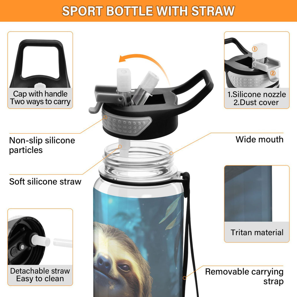 32oz Tritan Leakproof Clear Water Bottle with Straw J88136