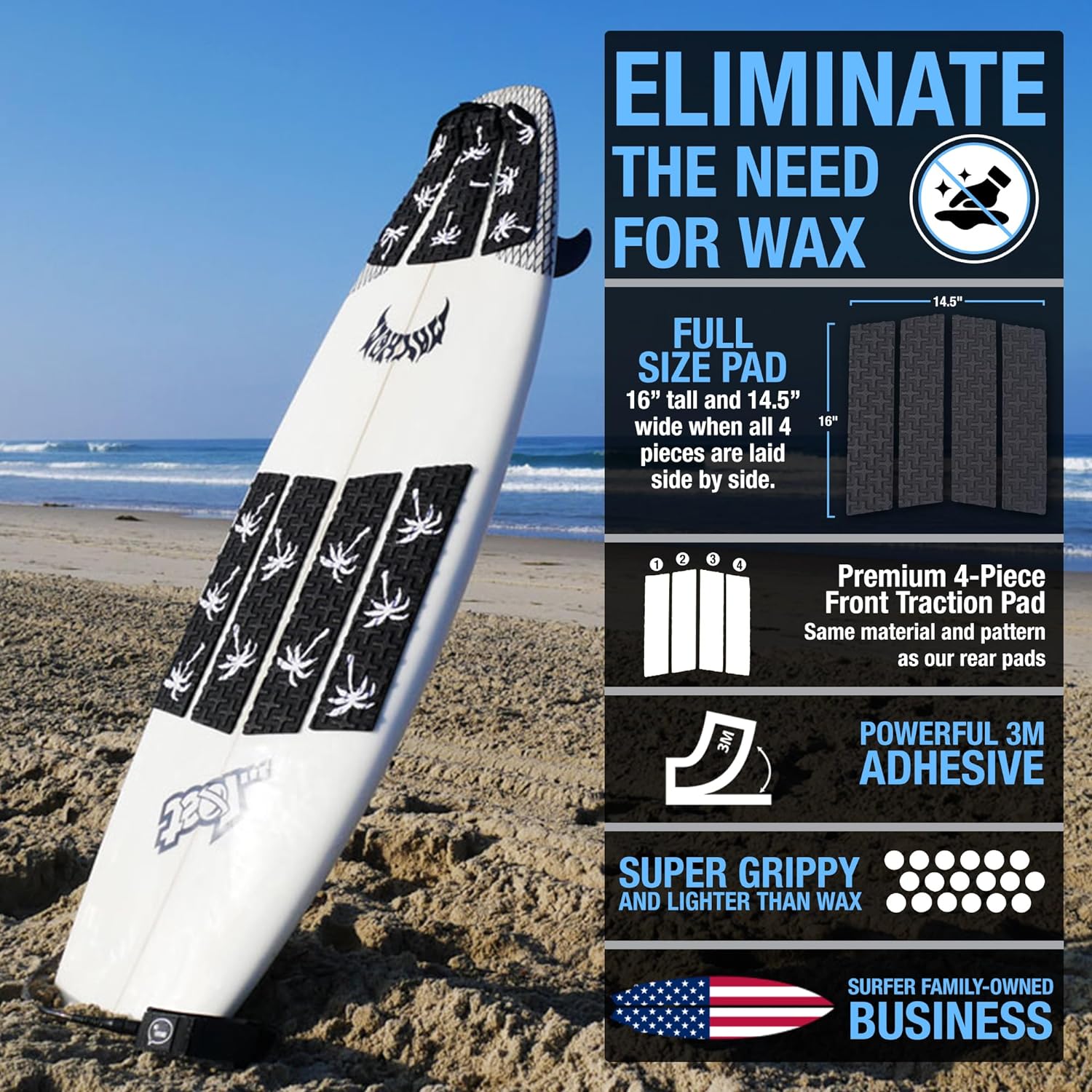 Front Traction Pad for Surfboards and Skimboards P6105