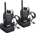 Rechargeable Walkie Talkies with Earpieces 2pcs Two-Way Radios 16 Channel USB Cable Charging Handheld Transceiver with Flashlight Pack of 2 N997