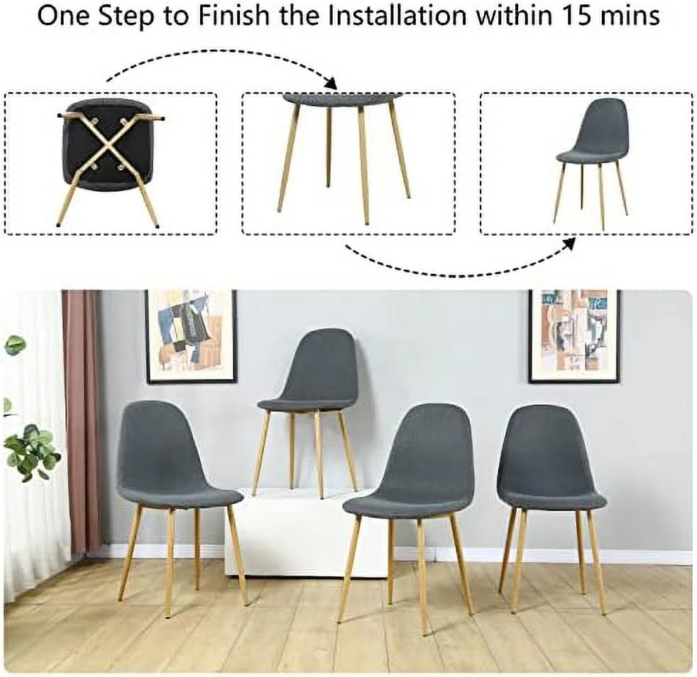 Dining Chairs Set of 2 Fabric Upholstered Side Chairs J276802
