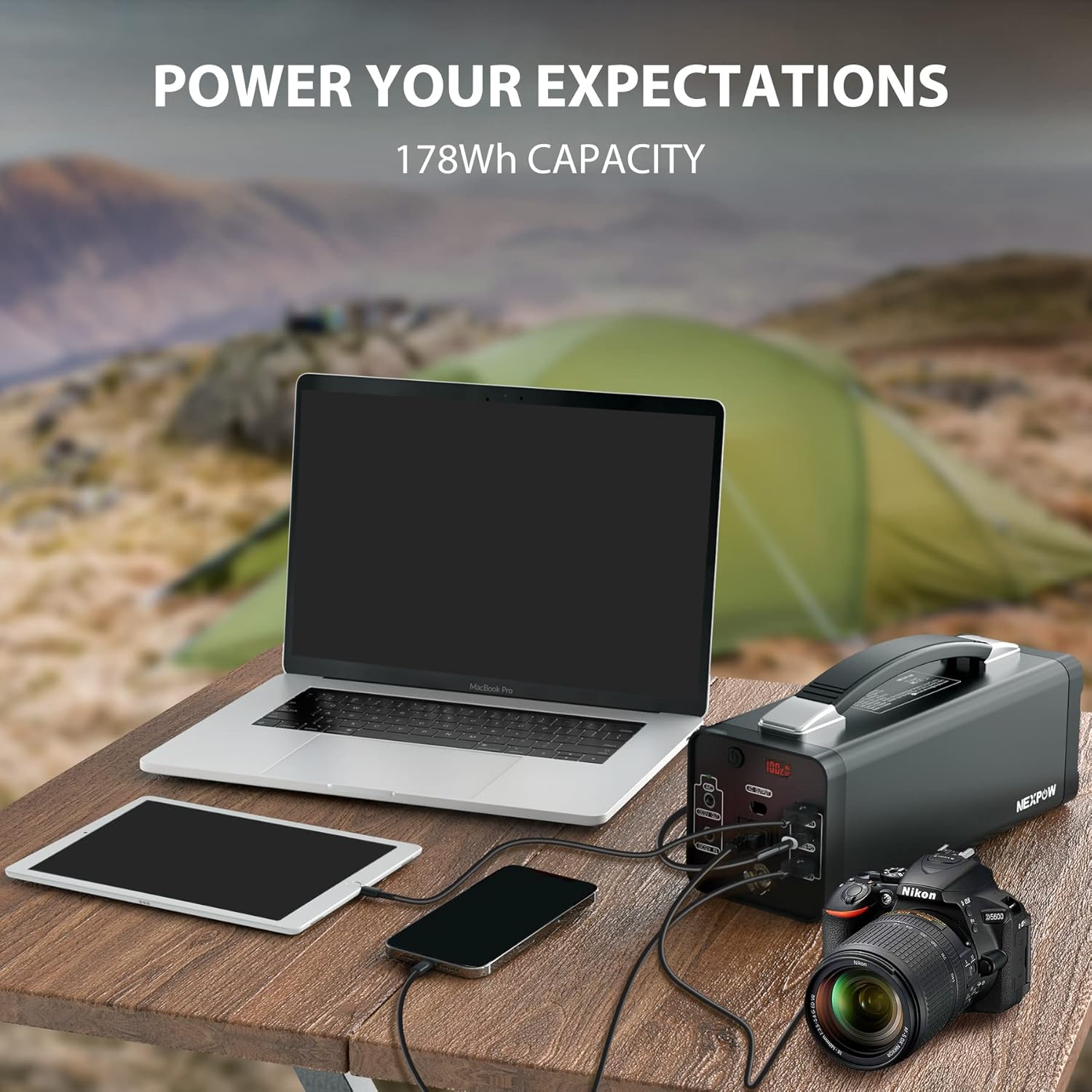 178Wh Portable Power Station with AC Outlet Q372857