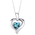 Heart Shape London Blue Topaz Pendant Necklace in Sterling Silver, 18" T79903