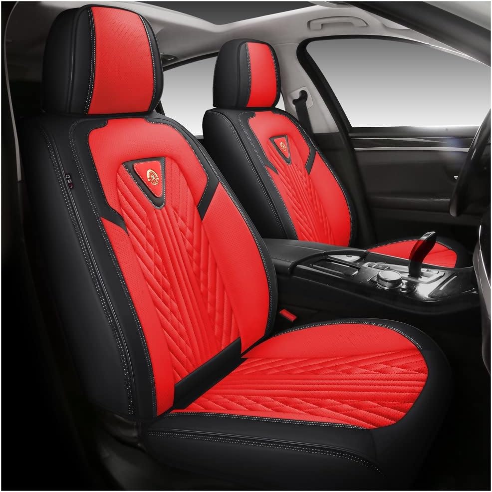 Black PU Leather Car Seat Covers 5 Seats Full Set F290