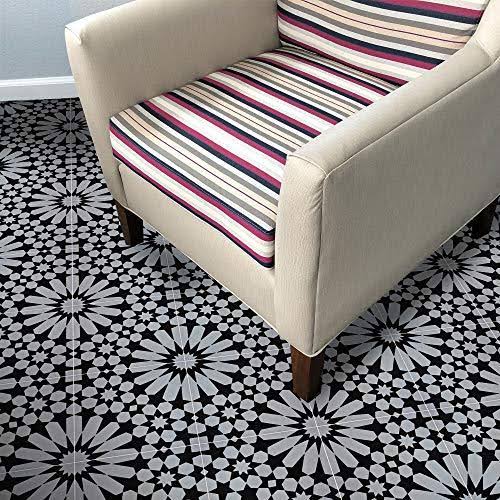 8x8 Handmade Cement Grey Black Tile D342