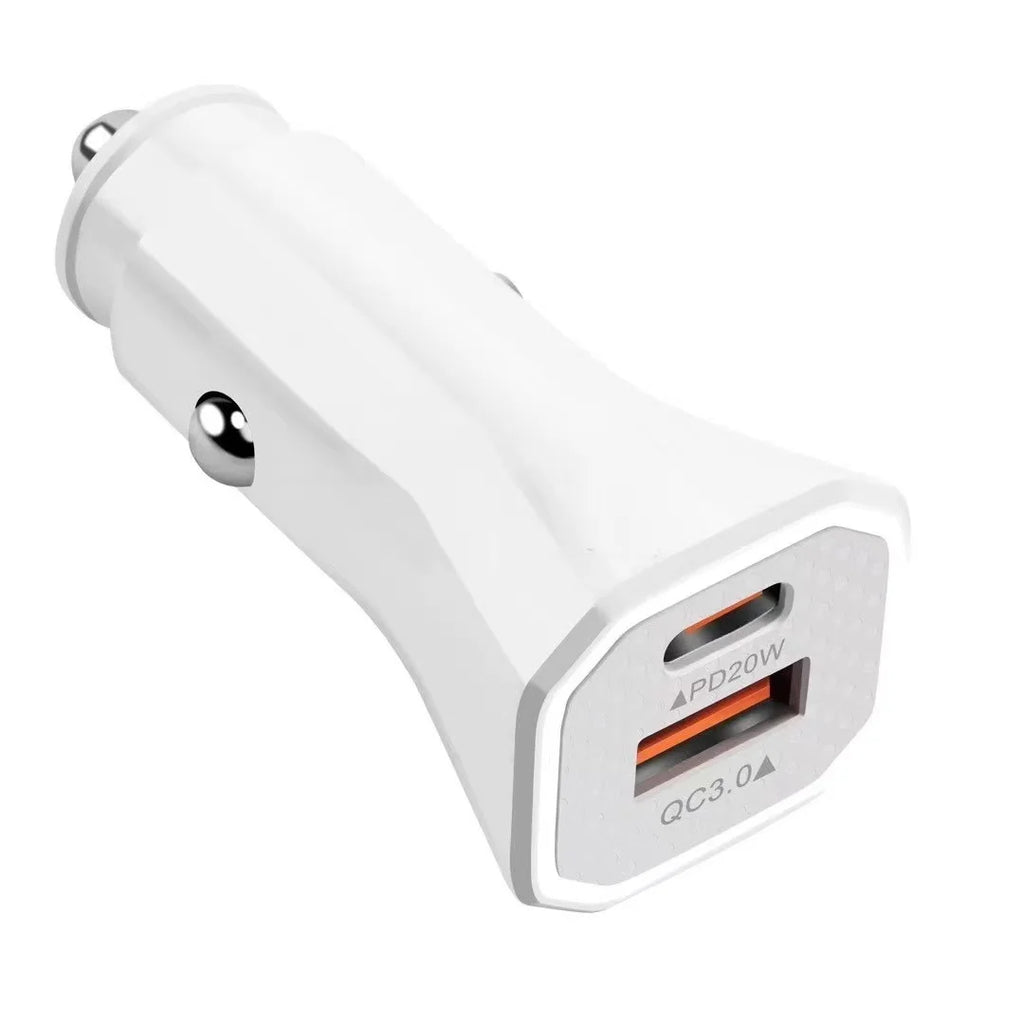 USB C Car Charger, 5-Pack, Dual Port, White H995