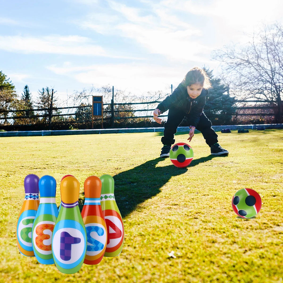 Colorful Bowling Set for Kids Indoor Outdoor Game R130