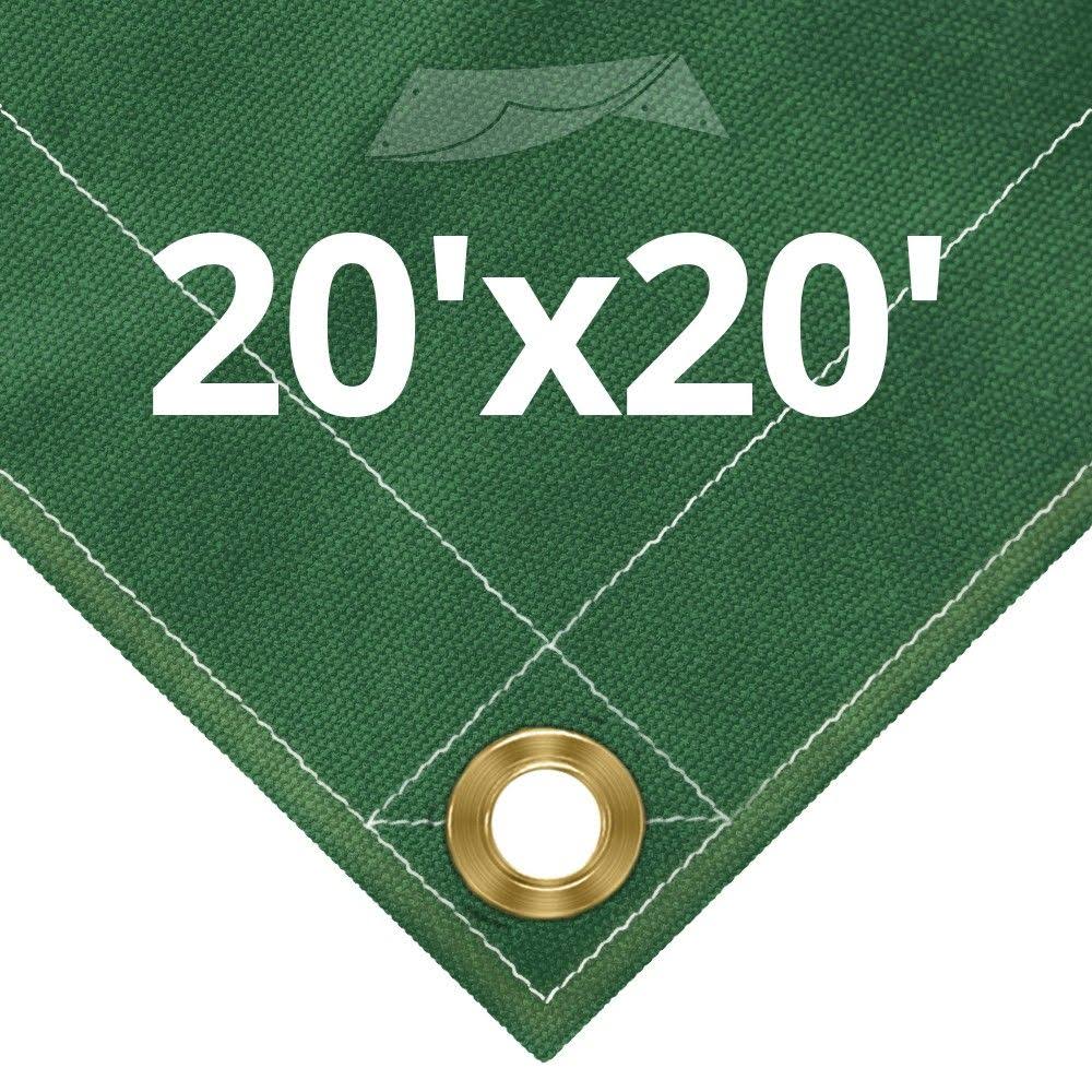 Green Canvas Tarps 20' x 20' T86496