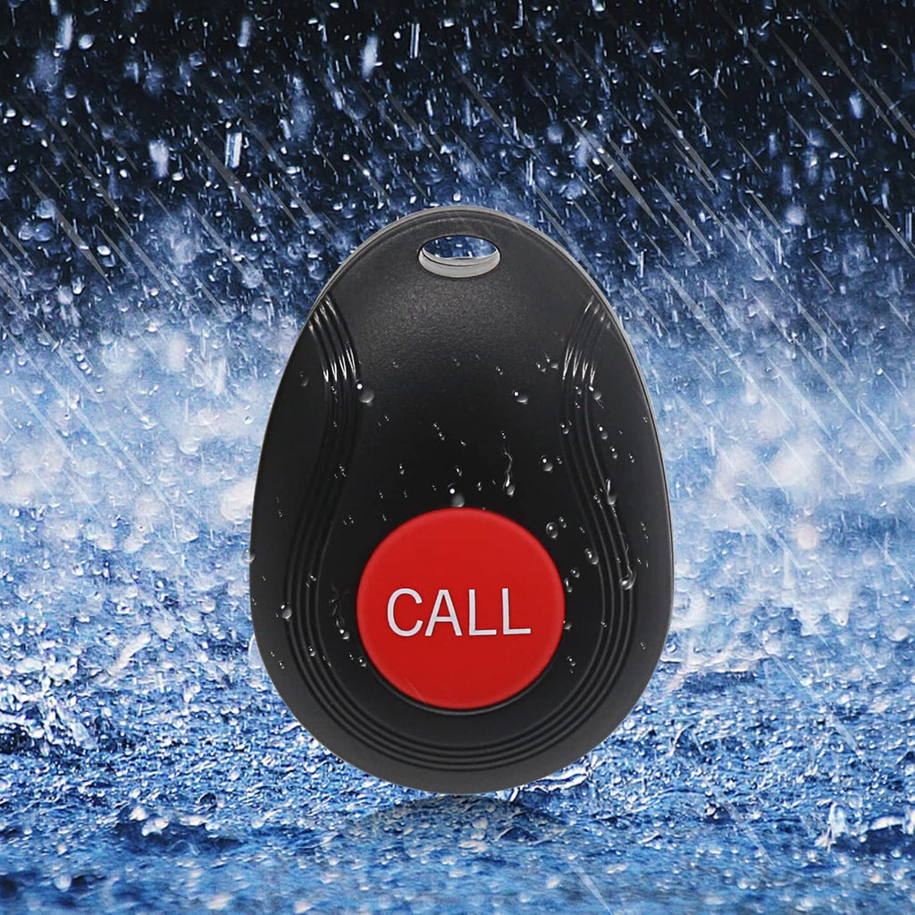 Wireless Caregiver Pager Nurse Call System with 3 Number Display Plug-in Receiver 6 Waterproof Transmitters Y55390