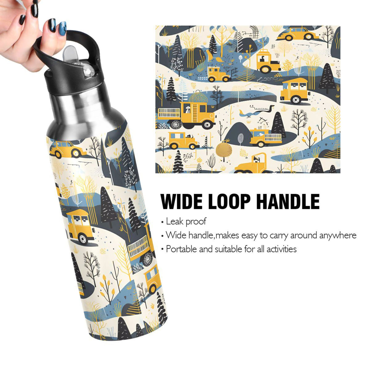 Stainless Steel Insulated Water Bottle with Straw Lid R277930