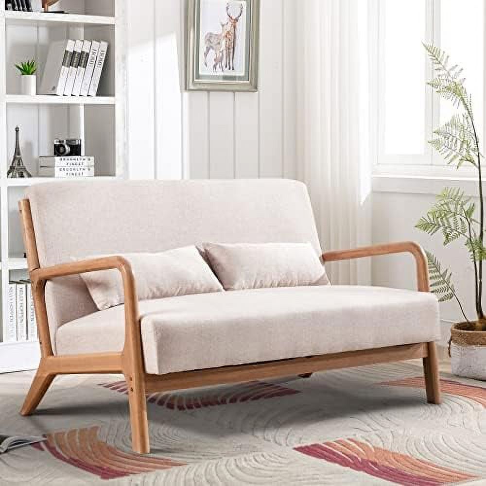 50" 2-Seater Loveseat Sofa with Wood Frame and 2 Waist Cushions X461498
