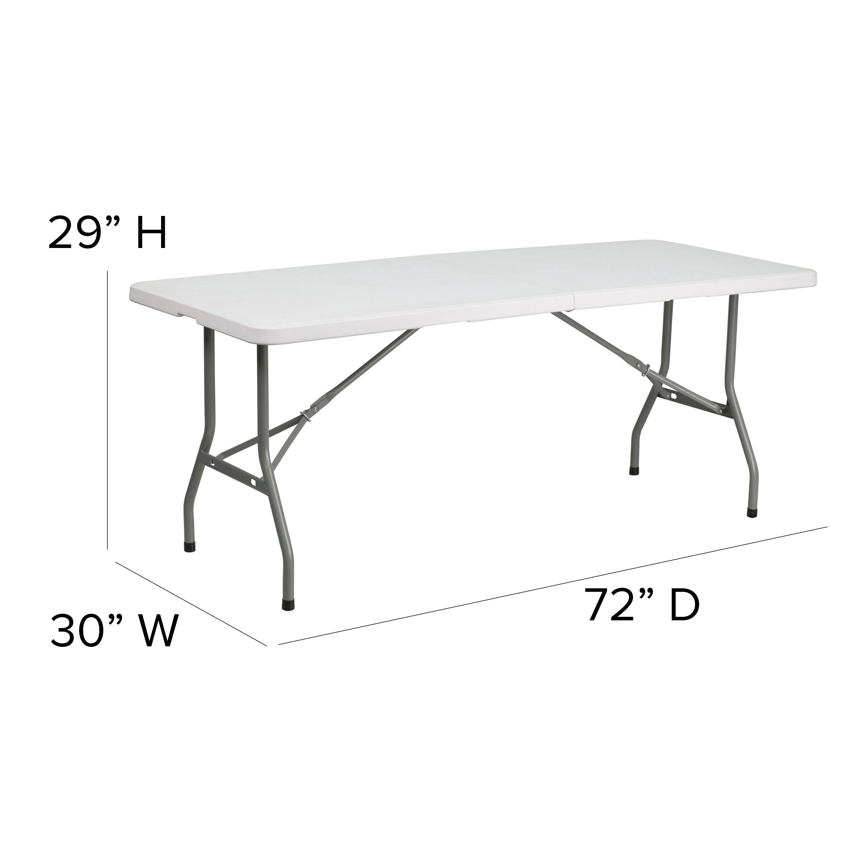Bi-Fold Granite White Plastic Folding Table K786049