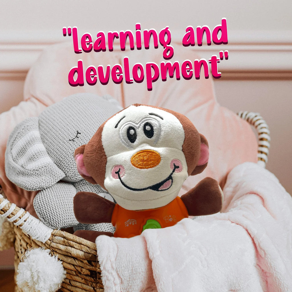 Monkey Plush Toy with Light-Up Button, 12 Nursery Rhyme & Sound Effects T930