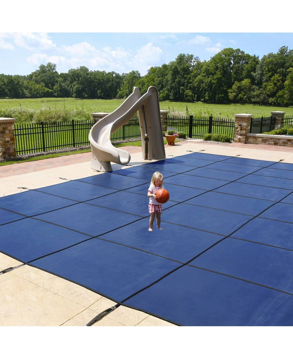 Rectangular In Ground Pool Safety Cover with Center Step N854043