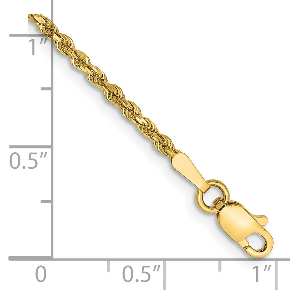 14K 6 inch 1.75mm Diamond-cut Rope Chain with Lobster Clasp L980109