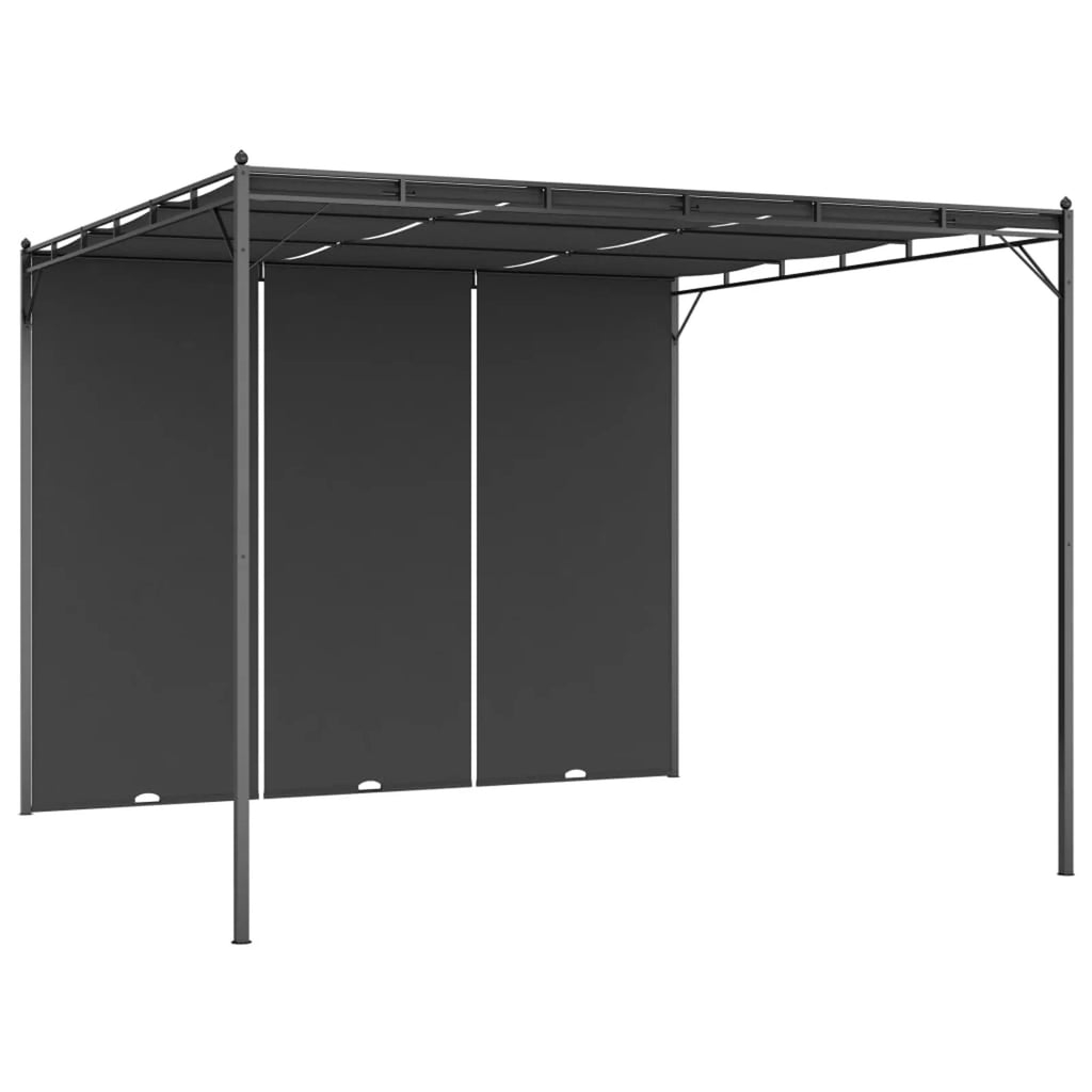 Garden Gazebo with Side Curtain Steel Frame Sun Shade Shelter 118.1 x 118.1 x 88.6 Inches V385954