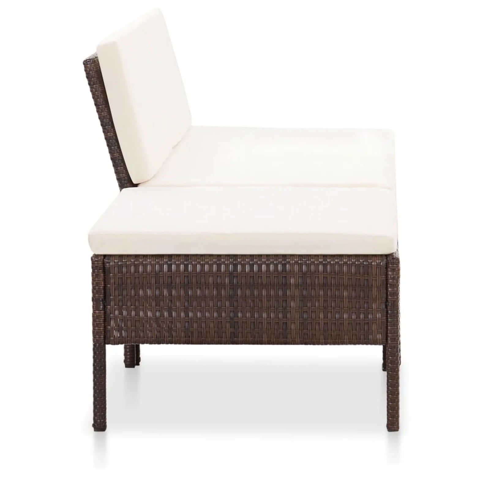 3 Piece Outdoor Sectional Sofa Set with Cushions Poly Rattan Steel Frame A530828