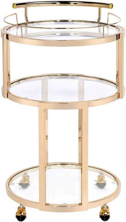 Gold & Clear Glass Cart E827