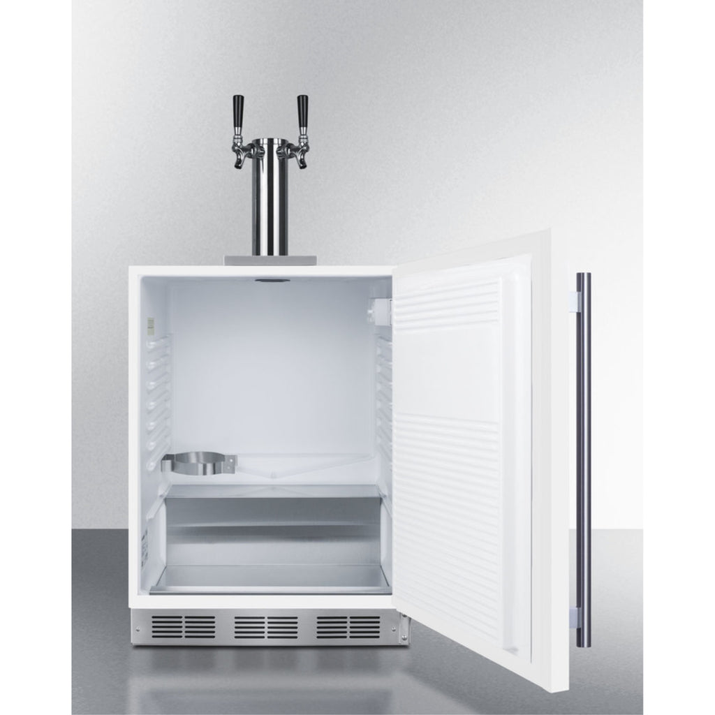 24-Inch Outdoor Rated Double Tap Wine Dispenser / Kegerator N378