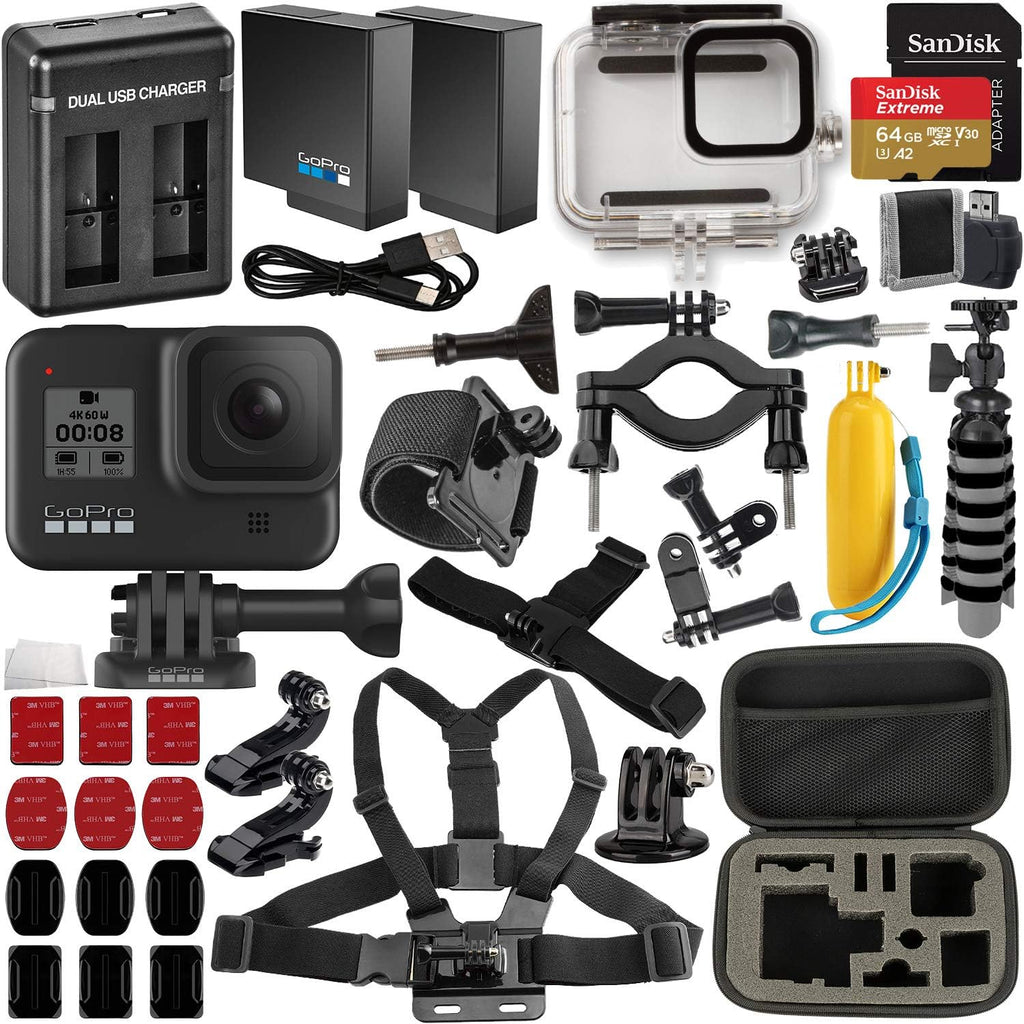 GoPro Hero8 Action Camera (Black) with Underwater Housing, Battery, Floating Hand Grip U840