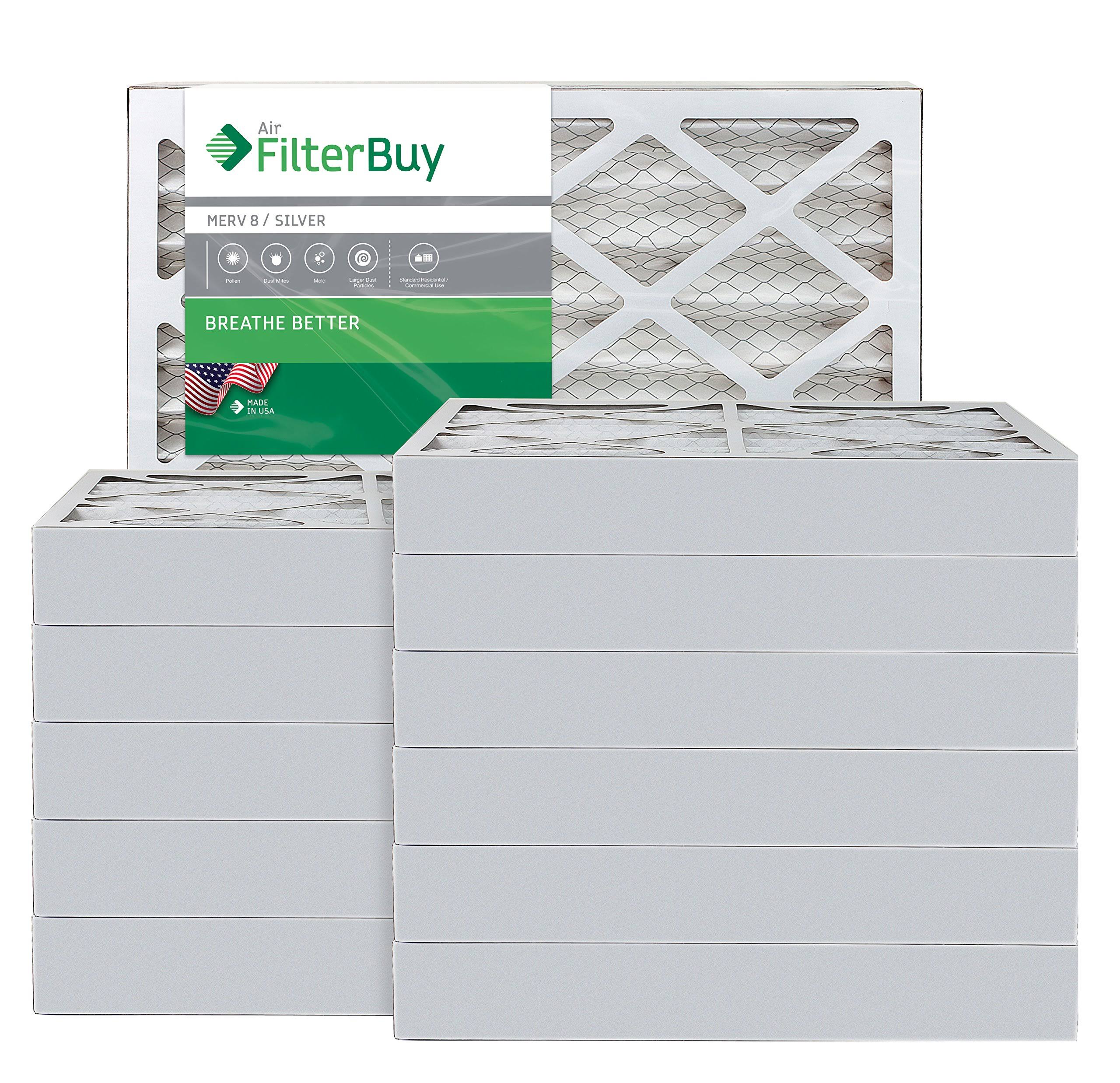 Silver MERV 8 20x20x4 Pleated AC Furnace Air Filter, Pack of 12 N586
