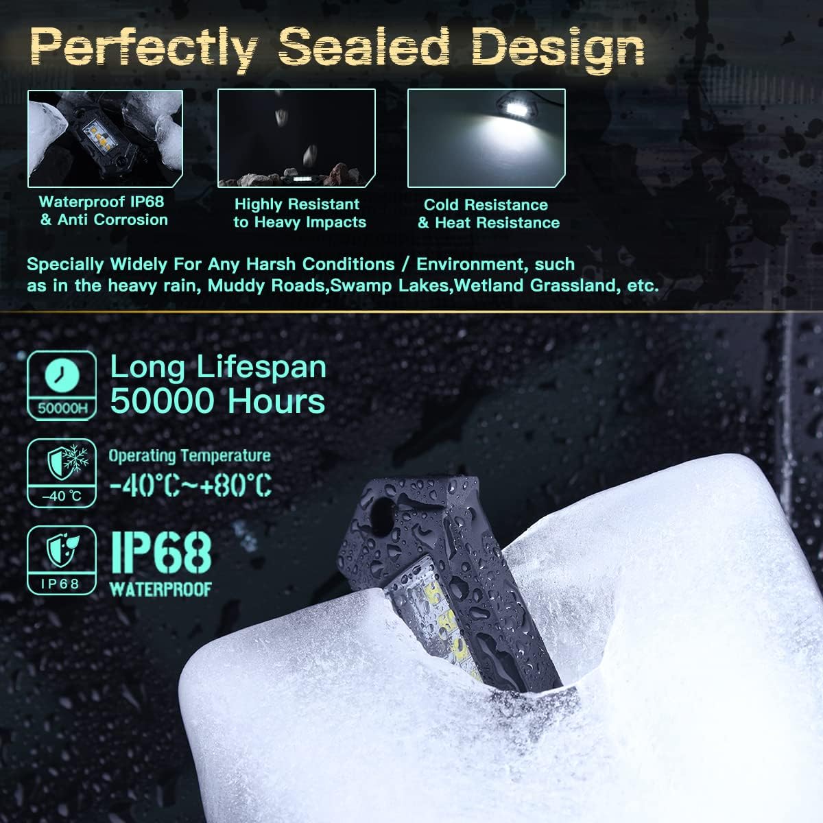 16Pods White LED Rock Lights W439584