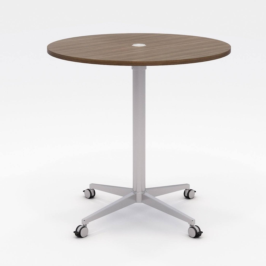 42x22 Round Teak Top Bistro Table with Casters D82750